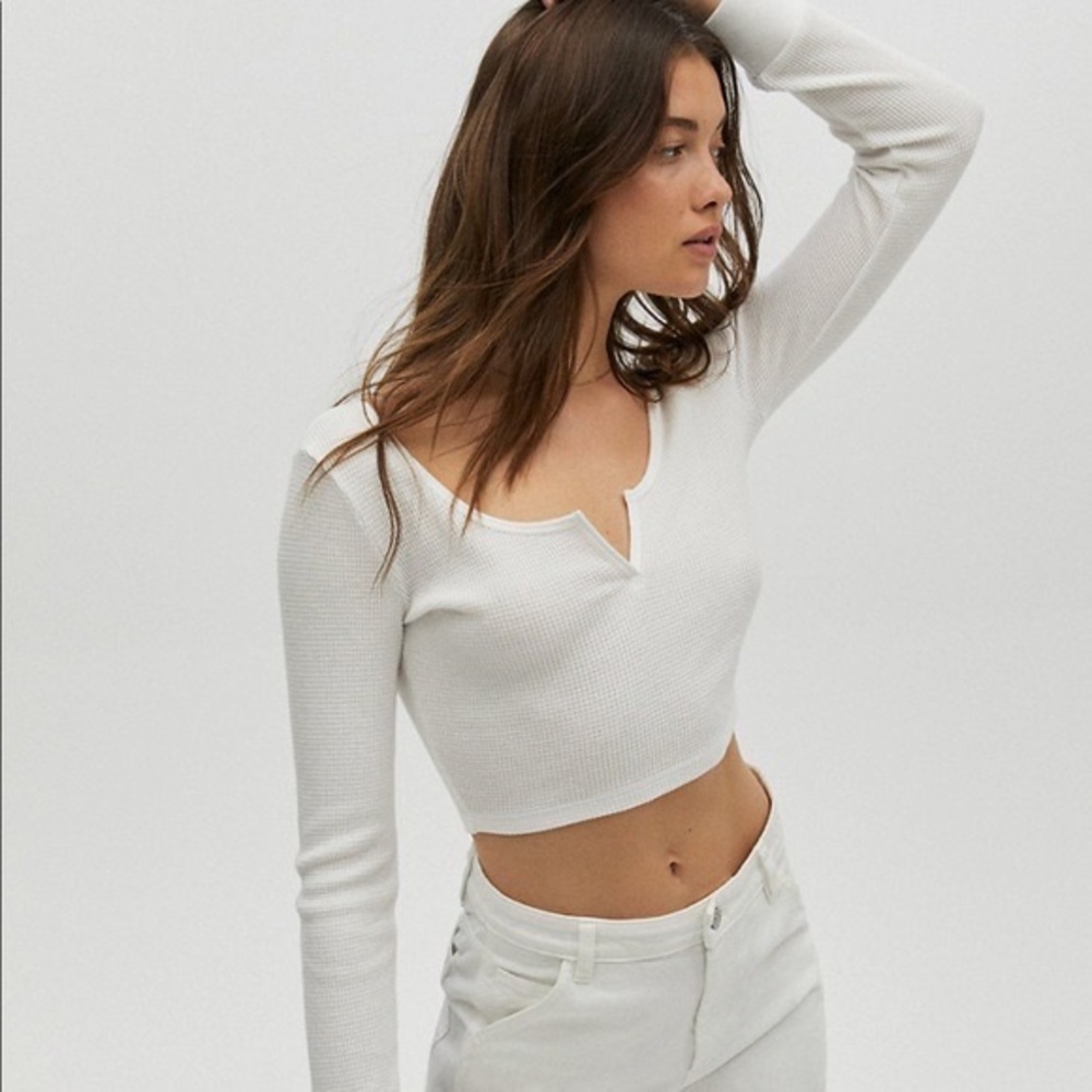 Aritzia TNA waffle top